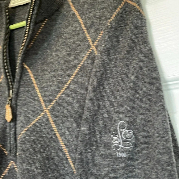 Men's Donald Ross 100% Lambs Wool Pull Over 1/4 Zip Sweater Gray w/ tan argyle - Picture 10 of 10